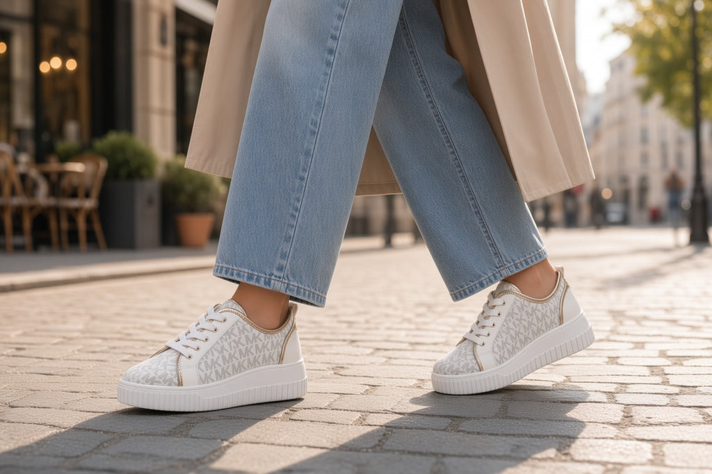 ✨ Tenis de Plataforma Michael Kors Monograma – Colección Gold Luminary ✨