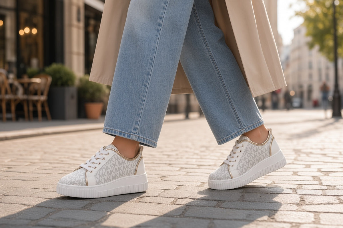 ✨ Tenis de Plataforma Michael Kors Monograma – Colección Gold Luminary ✨