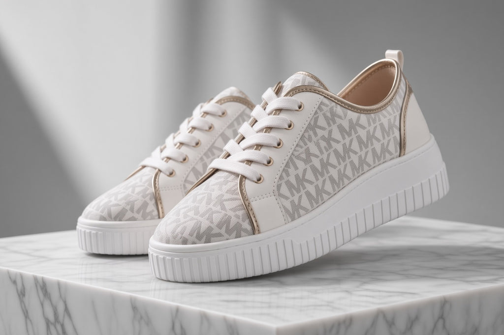✨ Tenis de Plataforma Michael Kors Monograma – Colección Gold Luminary ✨