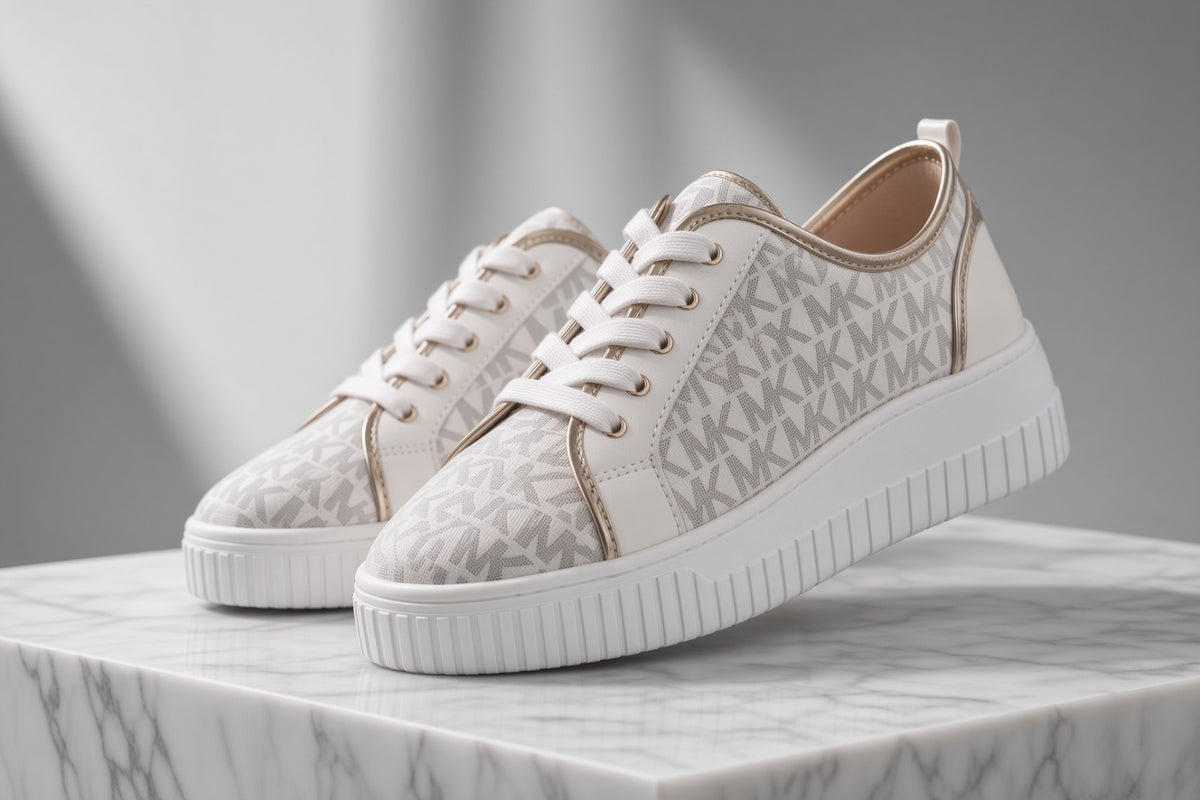 ✨ Tenis de Plataforma Michael Kors Monograma – Colección Gold Luminary ✨
