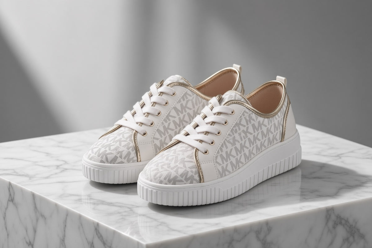 ✨ Tenis de Plataforma Michael Kors Monograma – Colección Gold Luminary ✨