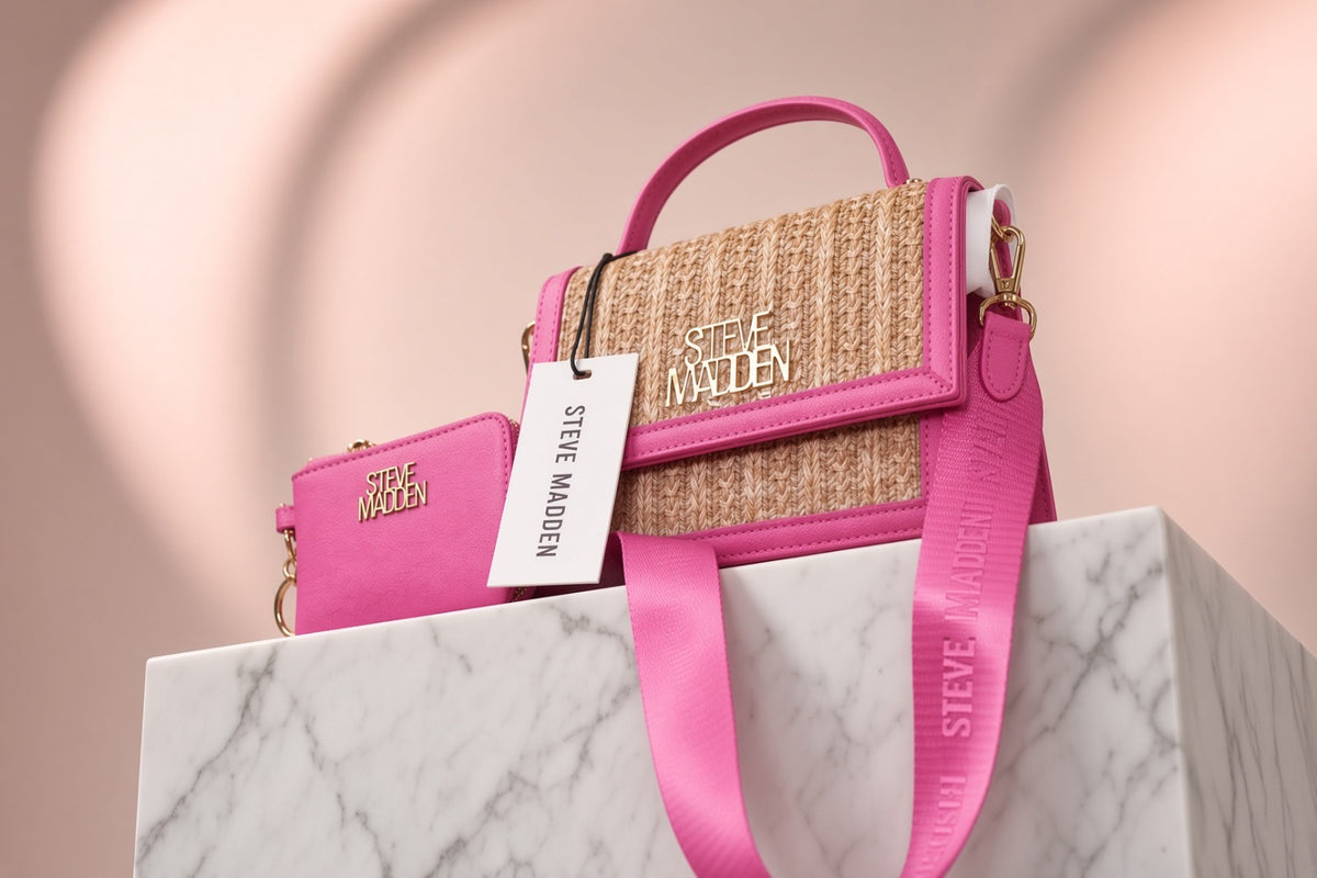 Crossbody Steve Madden con Textura de Rafia – Set Multifuncional ✨