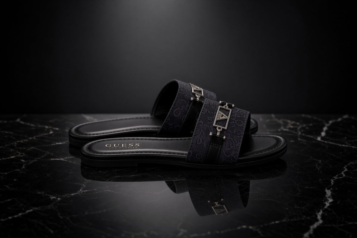 ✨ Sandalias Planas Guess Monograma – Colección Denim Night ✨