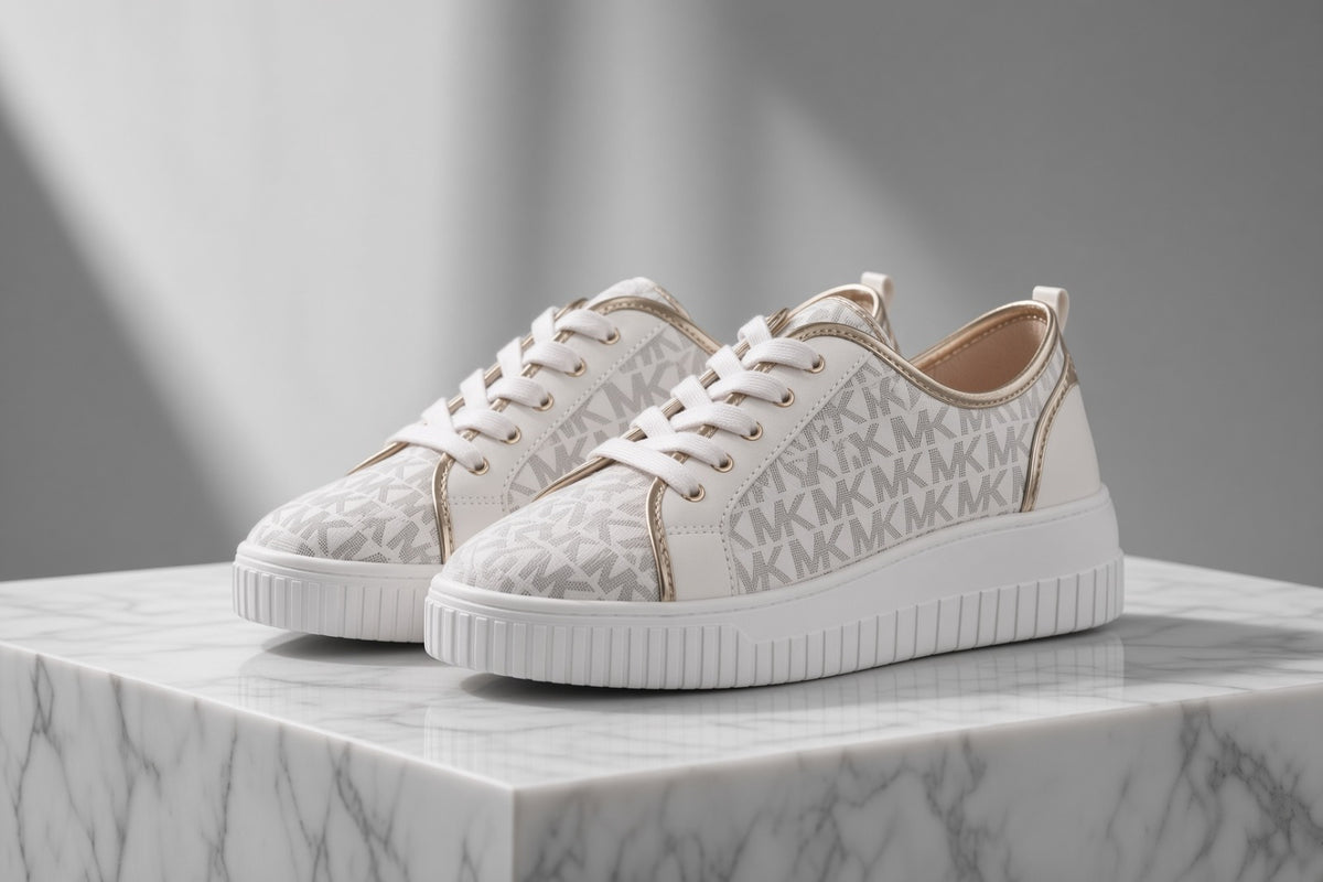 ✨ Tenis de Plataforma Michael Kors Monograma – Colección Gold Luminary ✨